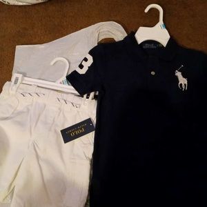 Polo knit shirt with polo shorts